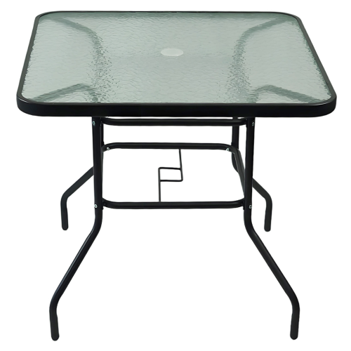 Jedálenský stôl, čierna oceľ/tvrdené sklo, DEMAT NEW TYP 2